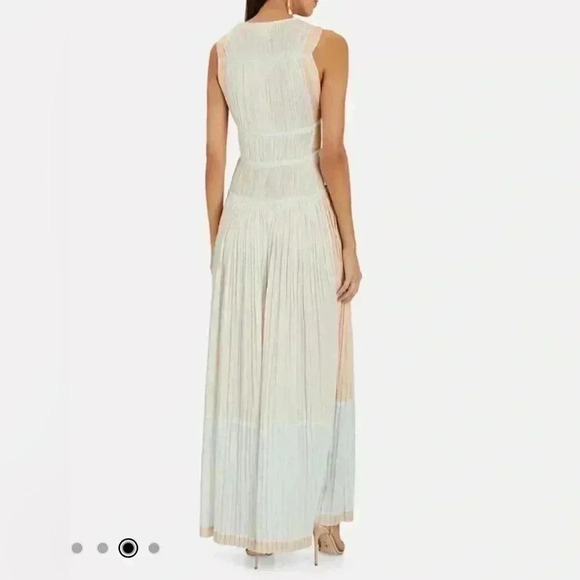 Ulla Johnson Gathered V-Neck Gown Cutout Maxi Dress 10 M Opal Tie Valeria $925 - Picture 5 of 7